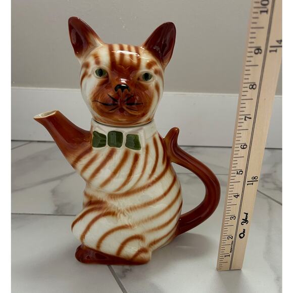 Vintage Novelty Ginger Tabby Cat Ceramic Teapot‎ Tea Pot Tony Wood Studios - Picture 8 of 8